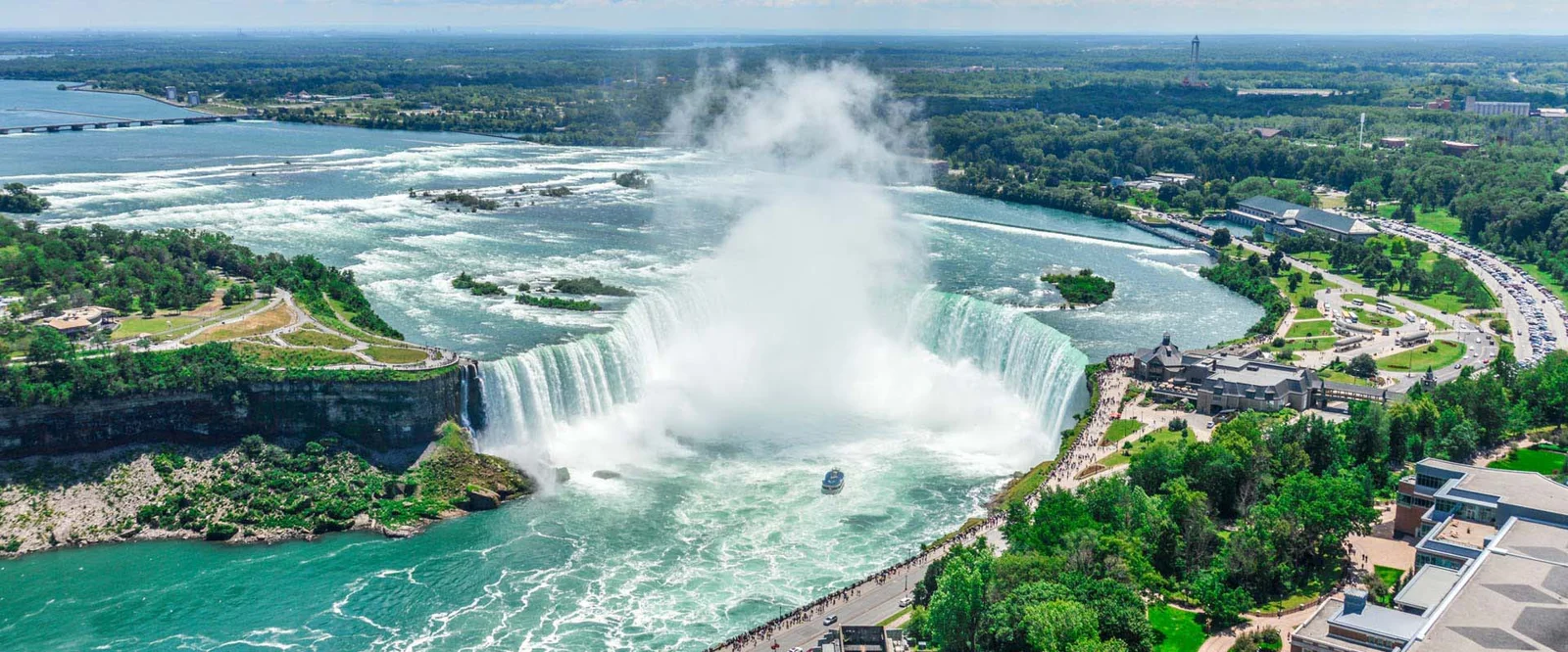 The Falls and promenade on a clear day